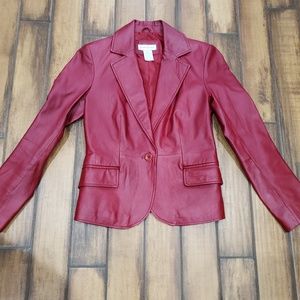 NWOT Red Leather Blazer